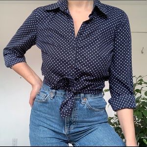⚡️3/$30⚡️Navy Polka Dot Blouse